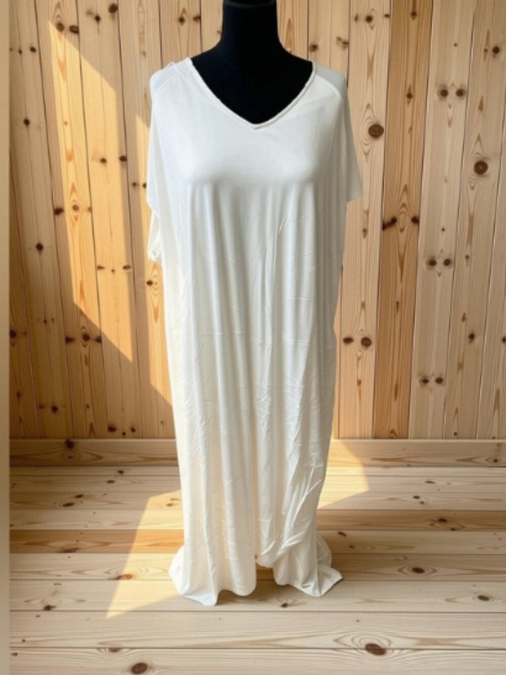 New! Colleen Lopez Shirred Maxi Summer Dress - White - Plus Size